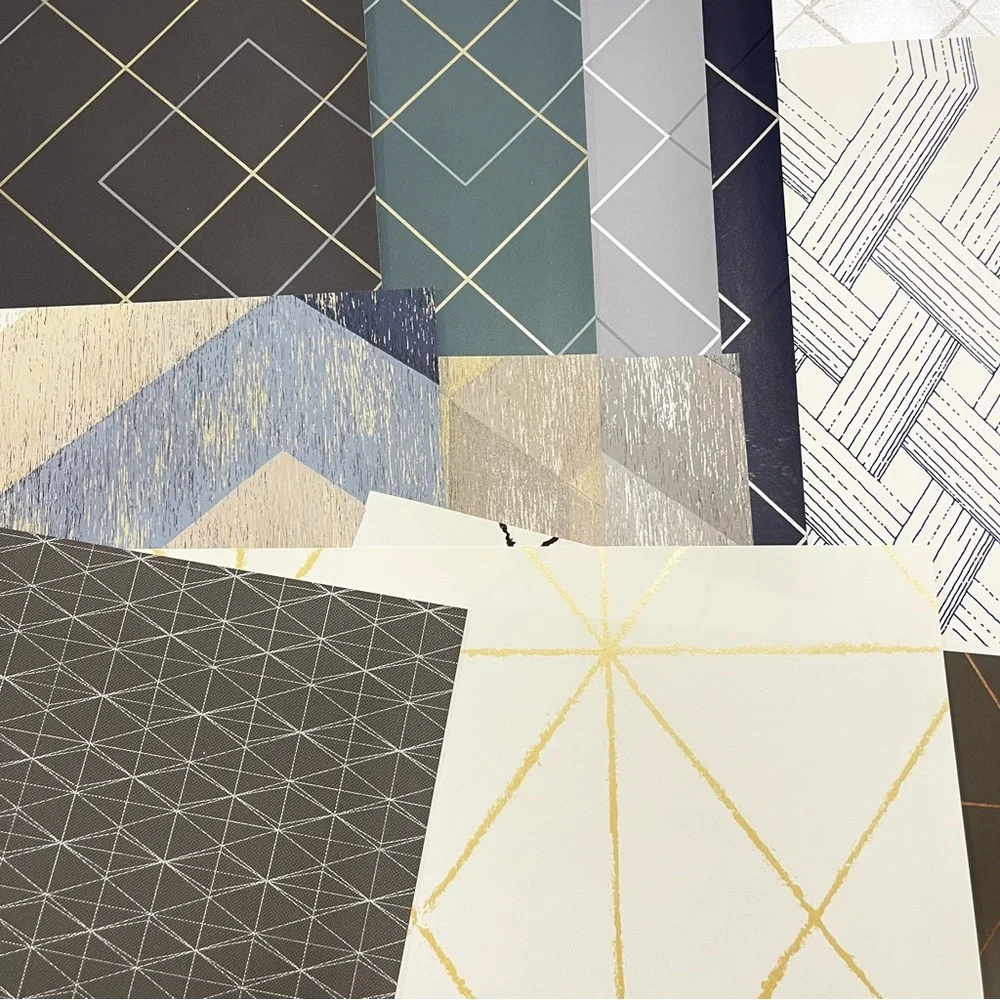 30 Sheets Multicolor Assorted Geometric Patterned wallpaper DIY Sample Sheets